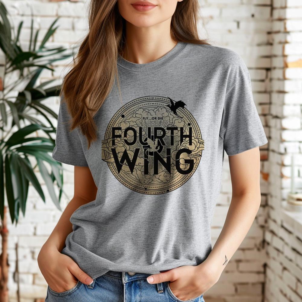 Fourth Wing T Shirt Girl Grunge Pop Culture Comfortable Colorful T Shirt Gothic Anime Punk 80s Digital Hip Hop
