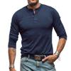 Men's Solid Color Long Sleeved Lapel T-shirt Top, Men's Loose Shirt