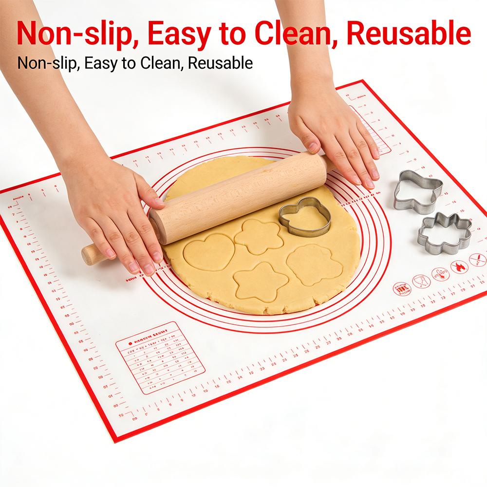Alfombrilla de silicona para hornear de gran tamaño, 80/70/60cm, almohadilla para amasar y repostería, Crepes de cocina, masa para Pizza, sartén antiadherente, alfombrilla para repostería