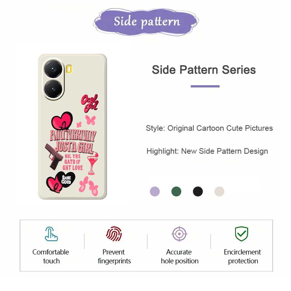 For Xiaomi Redmi Turbo 4 5G/Poco X7 Pro 5G Case Pink Elements Pattern Printing Straight Edge TPU Phone Back Cover