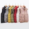 Winter Damen Einfarbig Leichte Weste Daunenmantel Stehkragen Reißverschluss Ärmellos Gesteppte Warme Daunenjacke Verdicken Lockere Weste Kurze Pufferjacke