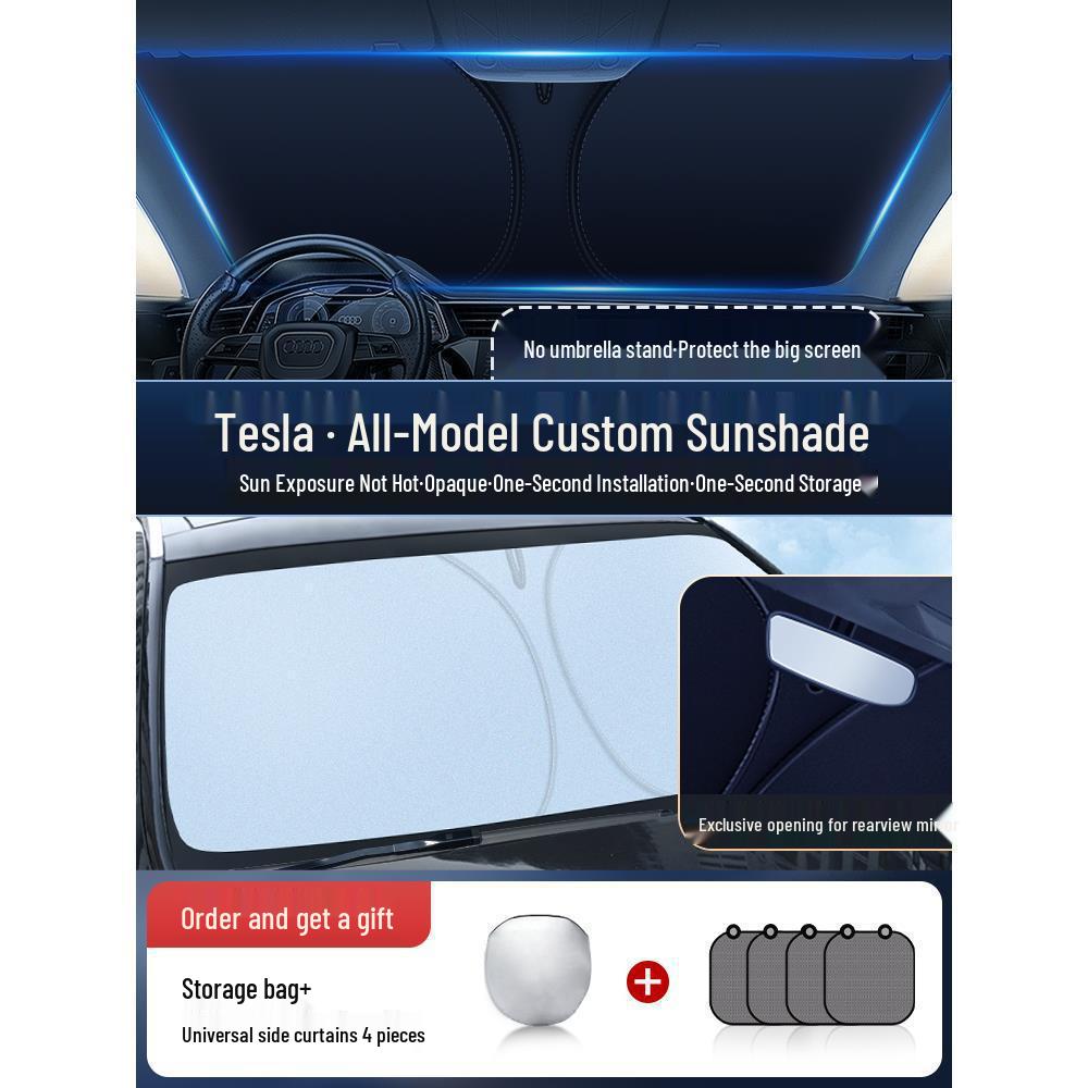 Зонт-солнцезащита на лобовое стекло Tesla Model 3/Y/S/X - Охлаждающий козырек For Model Y