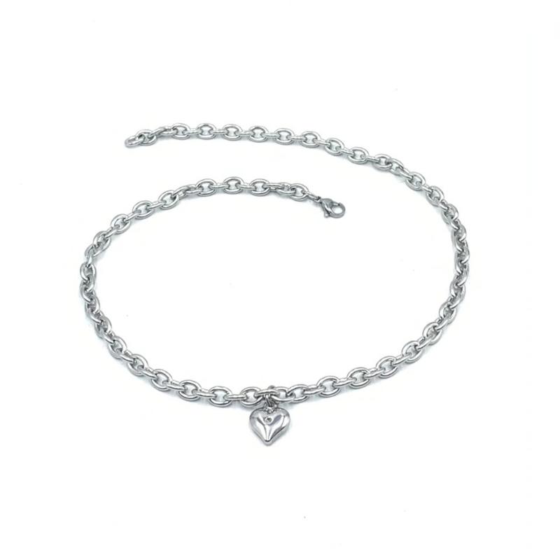 

Cats Dog Collar Necklaces Heart Pendant for Wedding Cats Collar for Pet 18 серебряный