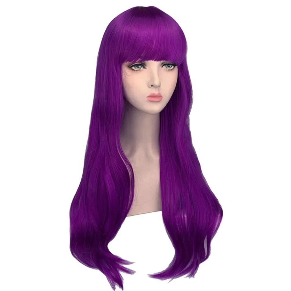 Theater prop wavy long hair wig cosplay makeup wig (purple)