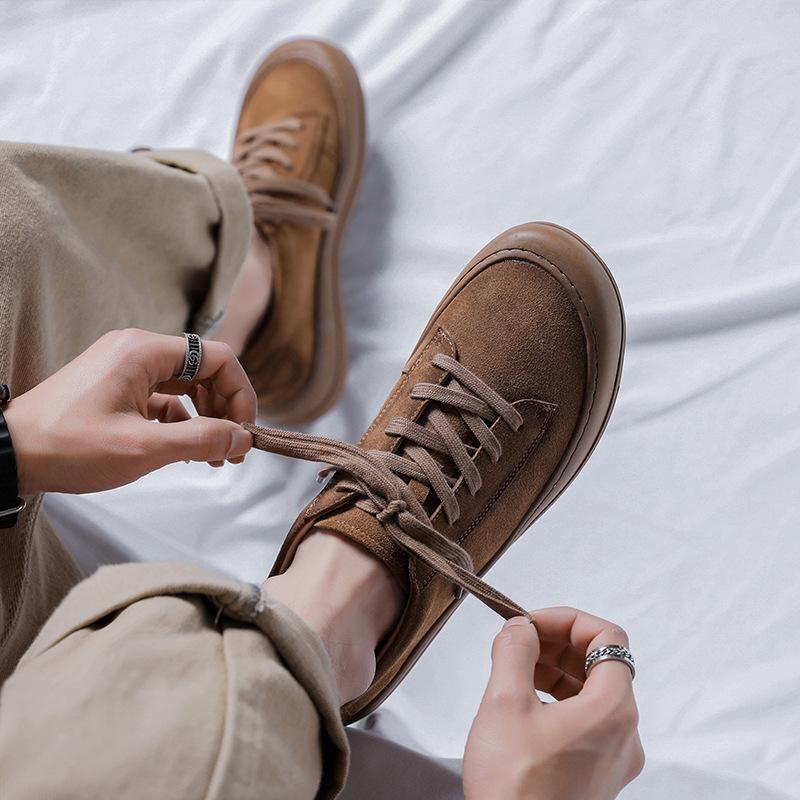 New Luxury Casual Shoes Outdoor Men's Sneakers Tenis Masculino Skateboard Men Shoes Thick Sole Platform Suede Leather Flats Men