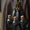Halloween Witch Corked Potion Bottle with Leather Holder Wizard Potions Glass Holder Potions Bottle with Cork Stoppers