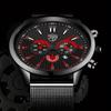 DEYROS 4PCS Set Fashion Mens Sports Bracelet Watches for Men Stainless Steel Quartz Wristwatch Classic Male Casual Leather Watch