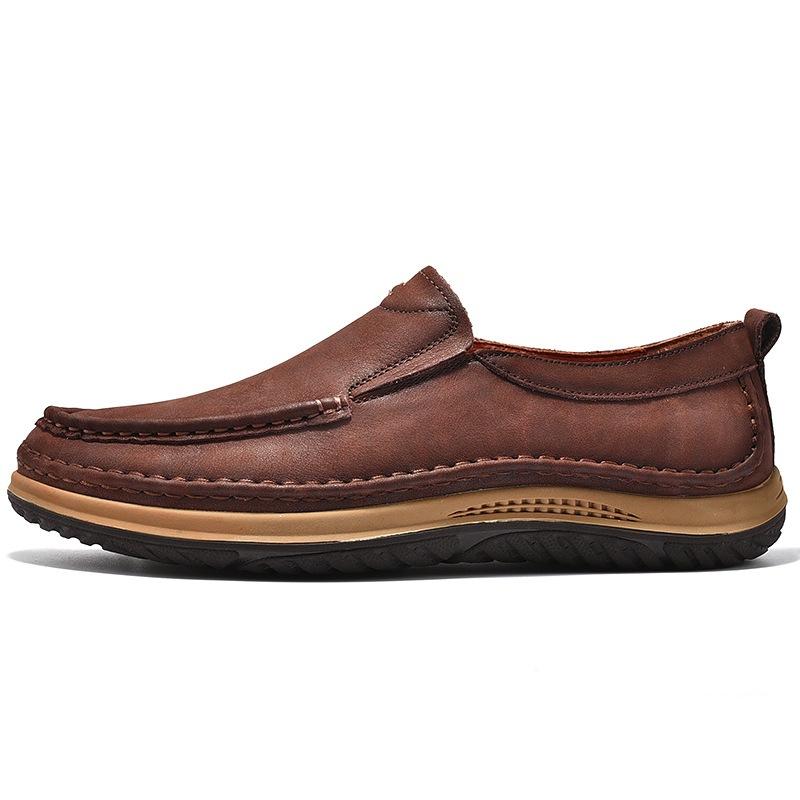 Fashion New Genuine Leather Men Shoes Breathable Loafers Sneakers Fashion Comfortable Flat Handmade Retro Leisure Loafers Shoes Men