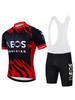 INEOS Men's Summer PRO Team Cycling Clothing Short Sleeves Jersey Set Cycling Top and Bib Shorts Breathable Sponge Seat Cushion
