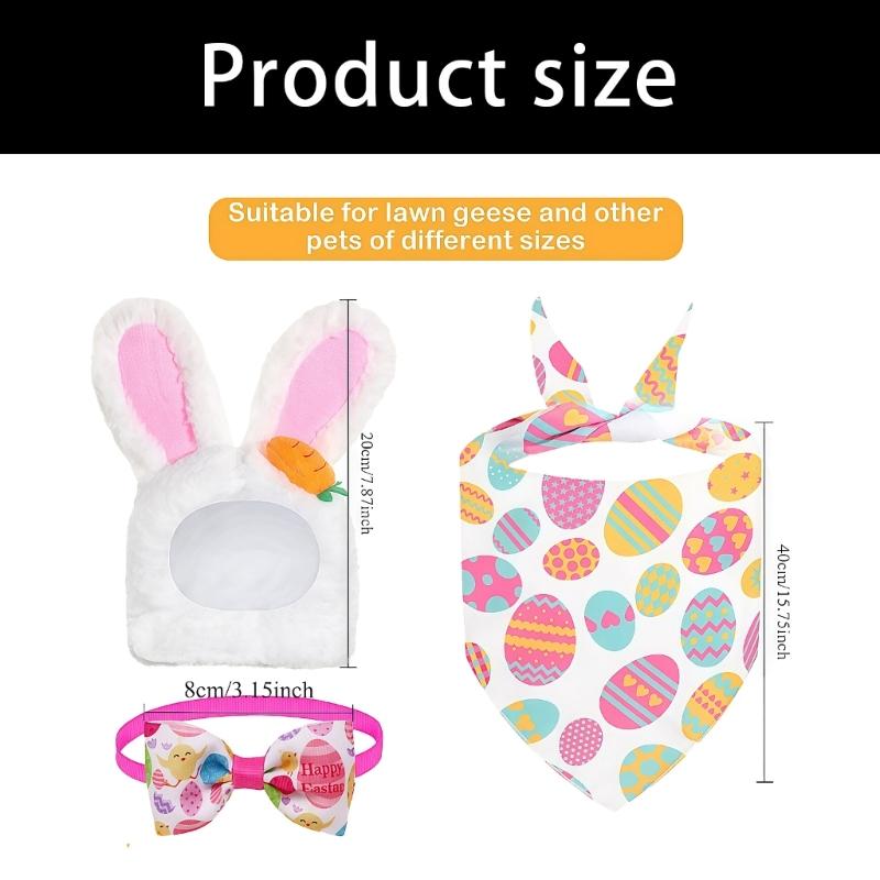 3Pcs Easter Celebration Set For Yard Display With Cap Protective Cloth Cravat Polyester Accessories For Holiday incidents