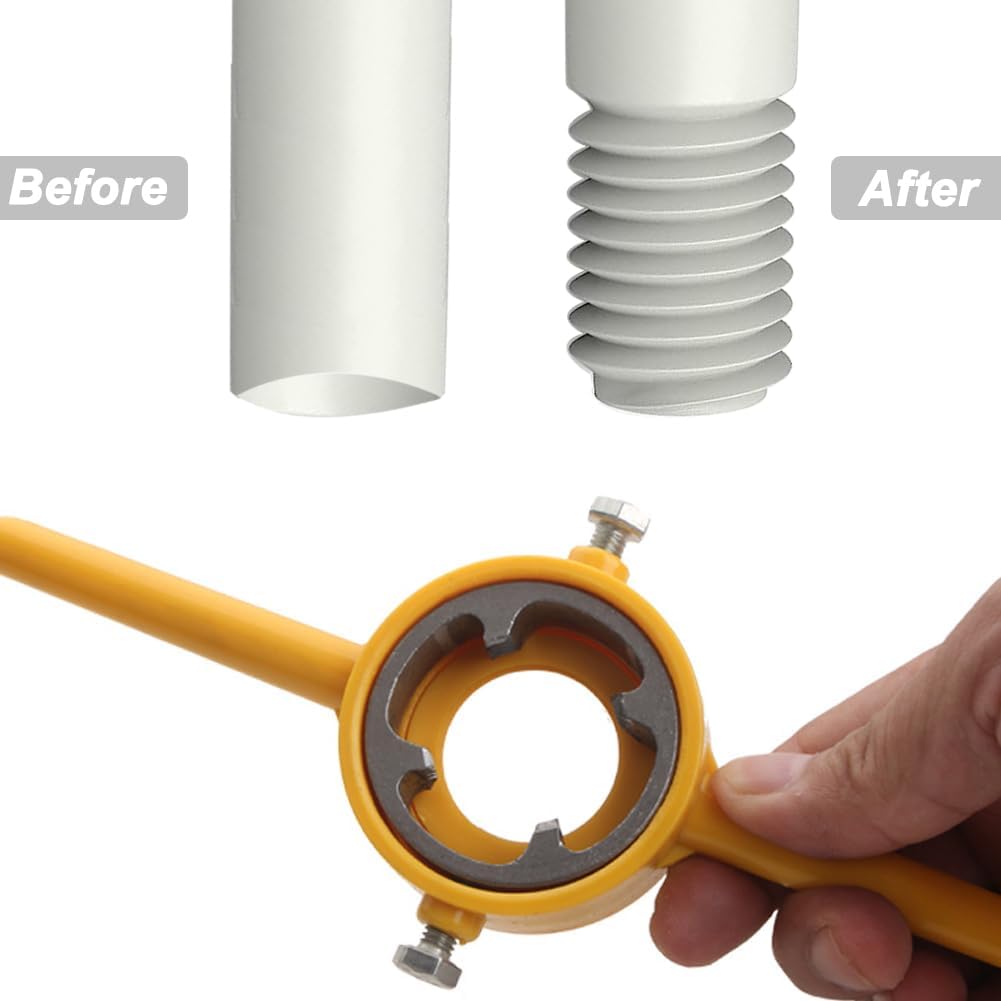 6pcs PVC Plastic Water Pipe Threader NPT Thread Tap Die Set NPT1/2 3/4 1Inch, Manual PVC Water Pipe Xternal Thread Tapping Tool