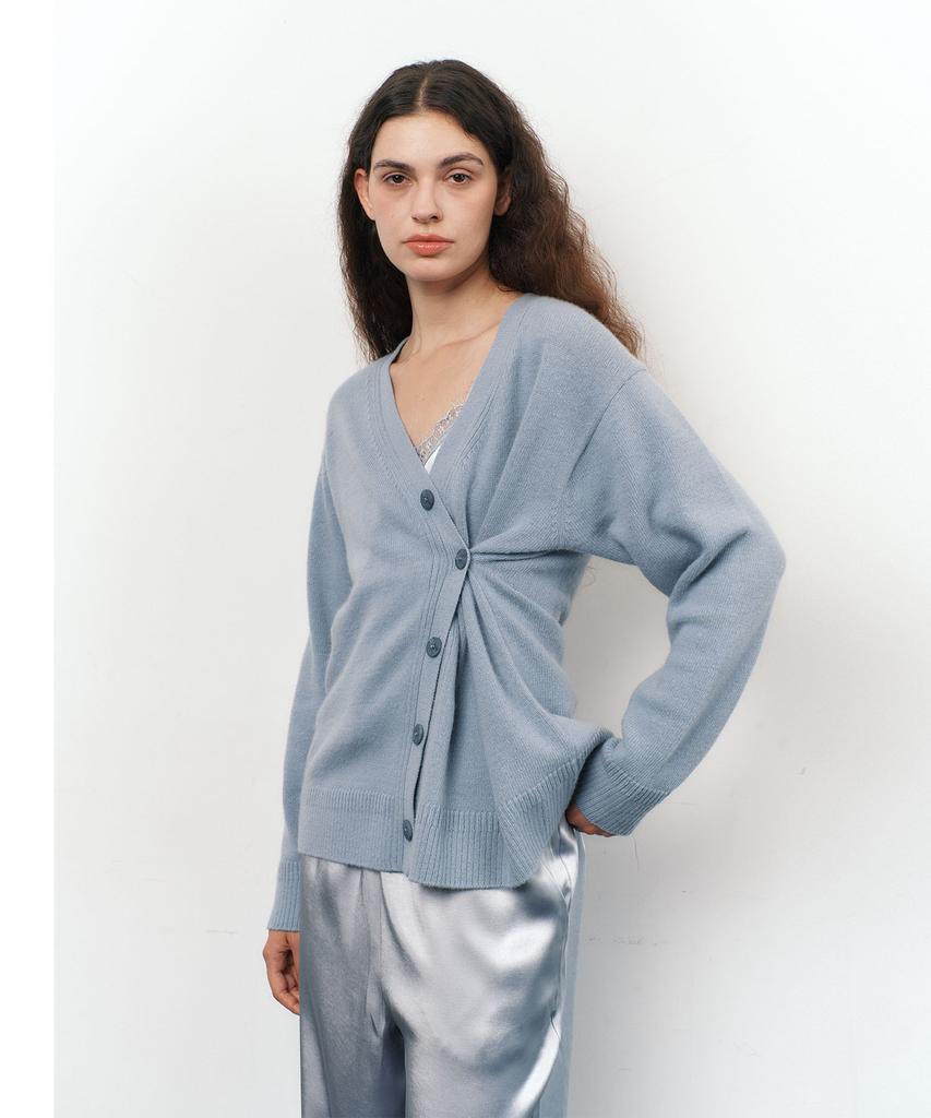 Atempo Raccoon Wool Knit Cardigan / Fog Blue