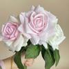 Mehrfarbige Künstliche Rose Einzelner Stiel Real Touch Kunstblume Grüne Blätter Seidenblüten Lebensechte Rosenblüte