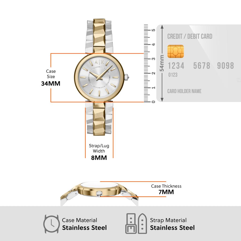 Armani Exchange Women's Analog Stainless Steel Watch AX4406