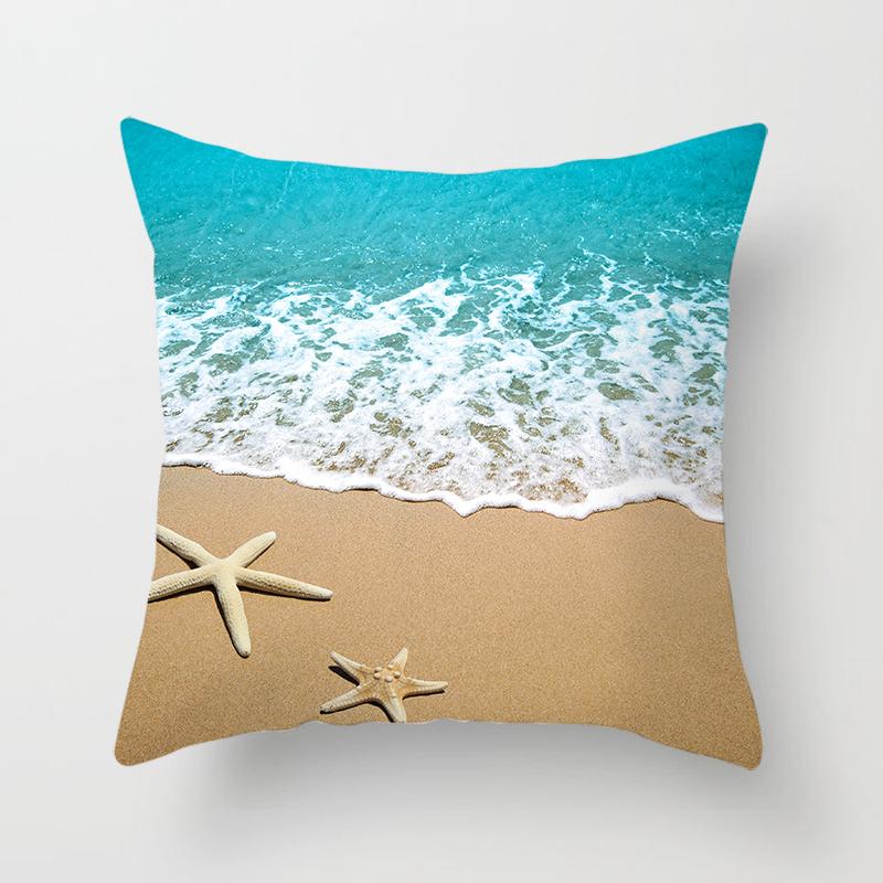 

Чехол на подушку с пляжным волнистым пейзажем и принтом для дома, гостиной, офиса, дивана, спальни, украшения автомобиля, наволочка 40X40CM