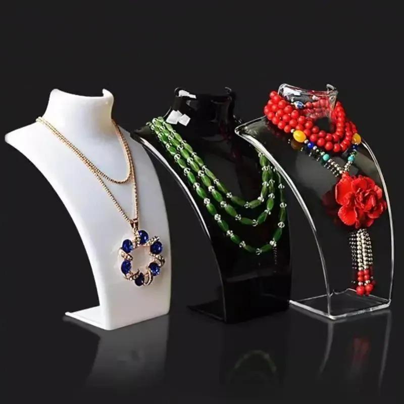 Acrylic Neck Form Jewelry Display Stand Figure Model Organizer Holder Multicolor Mannequin Props Storage Rack for Necklace Ring