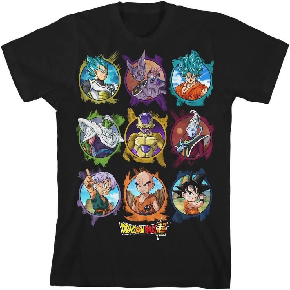 Dragon Ball Super Character Circles Boy s Black T-Shirt XXXXXL чёрный