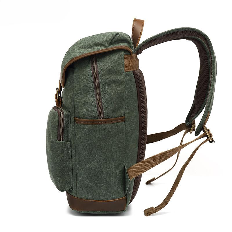 Backpack Student Backpack Retro Travel Backpack Outdoor Sports Waterproof Waxed Canvas Travel Bag