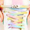 Gradient Rainbow Shoelace No Tie Shoe Laces Metal Buckle Lock Shoelaces Without Ties Elastic Flat Laces Sneakers for Kids Adult