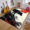 Wolf with Red Sun Background Patterned Carpet, Non Slip Mat Suitable for Living Room and Bedroom Sofas