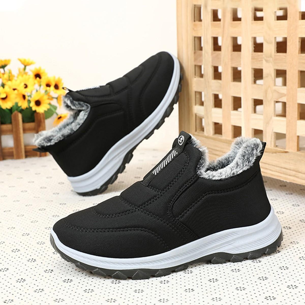 

Зимняя мужская обувь хлопковая обувь мужские зимние бархатные утолщенные термохлопковые ботинки на одной педали обувь для пожилых ботинки зимние ботинки 44 чёрный