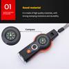 7 in 1 Multifunktions-Outdoor-Pfeife Kompass Thermometer LED-Licht Spiegel Lupe Outdoor