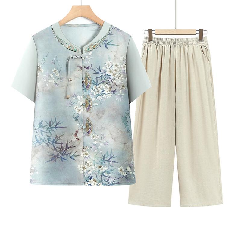 Da Tang Furen Women's New Chinese Style Floral Short-Sleeve Collection
