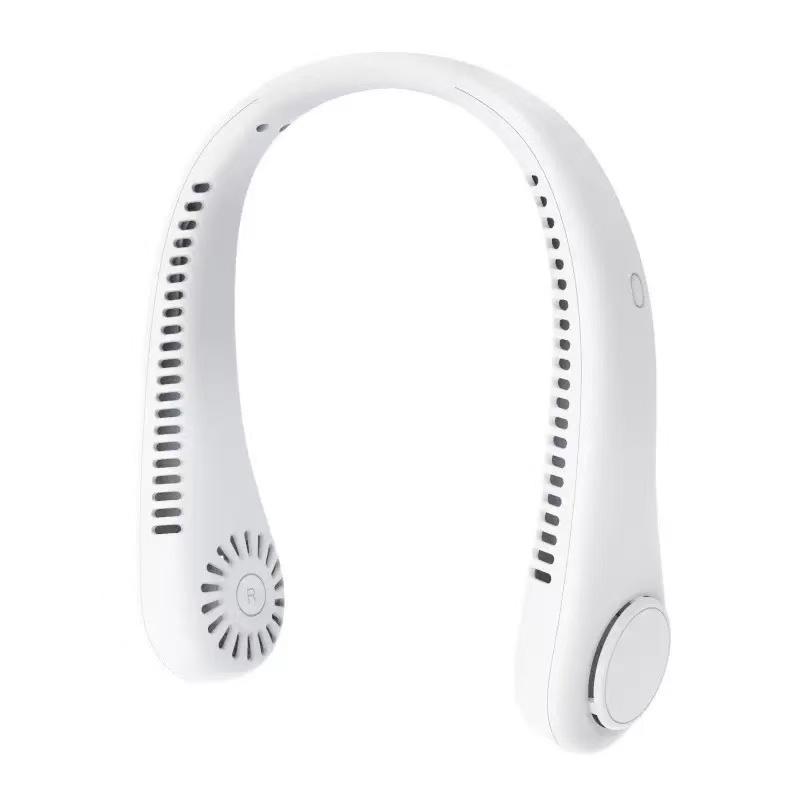 2026 New Mini Neck Mounted Fan Portable Bladeless Neck Rechargeable Air Cooler 3 Speed Mini Summer Sports Fan Outdoor Long Endur