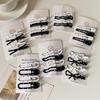 4pcs/set Sweet Hairpins Barrettes Black White Color Polka Dot Hair Clips Hair Accessories