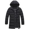 Mens Mid-Length Hooded Cotton Puffer Jacket Winter Warm Outerwear Youth Casual Outdoor Wear Black Gray Army Green