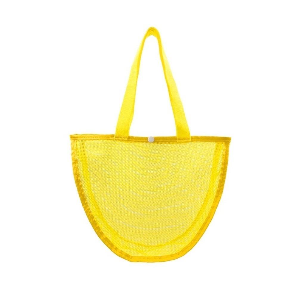

Waterproof Beach Bag Lightweight Toy Storage Bag Dopamine Solid Color Mesh Pouch Kids жовтий