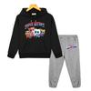 Boys Girl Hooded Sets Super Kitties Anime Hoodie Fleece Sweatshirt Cat Jacket 2pcs Pullover+pant Autumn Kids Boutique Clothes