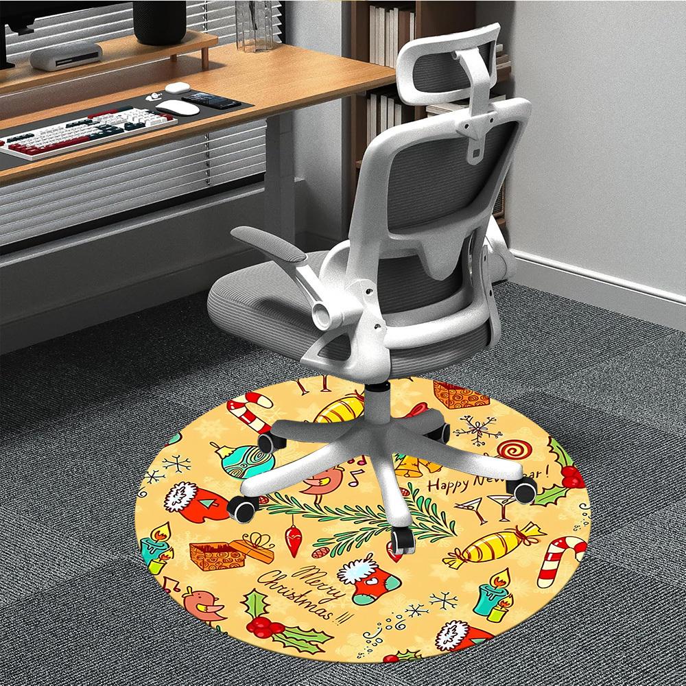 1pc Christmas Decorations Chair Carpet for Office Non Slip, Machine Washable Rug for Office, Room Holiday Decor for Christmas, Birthday Polyester
