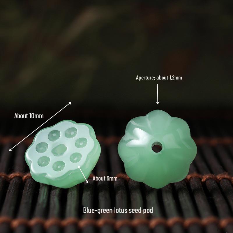 Jade Lotus Pod DIY Jewelry: Peace Lock Pumpkin Beads Pendant