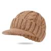 Double Layers Warm Knitted Hat Fur Lined Outdoor Warm Hat Beanie With Earmuffs  for Autumn Winter