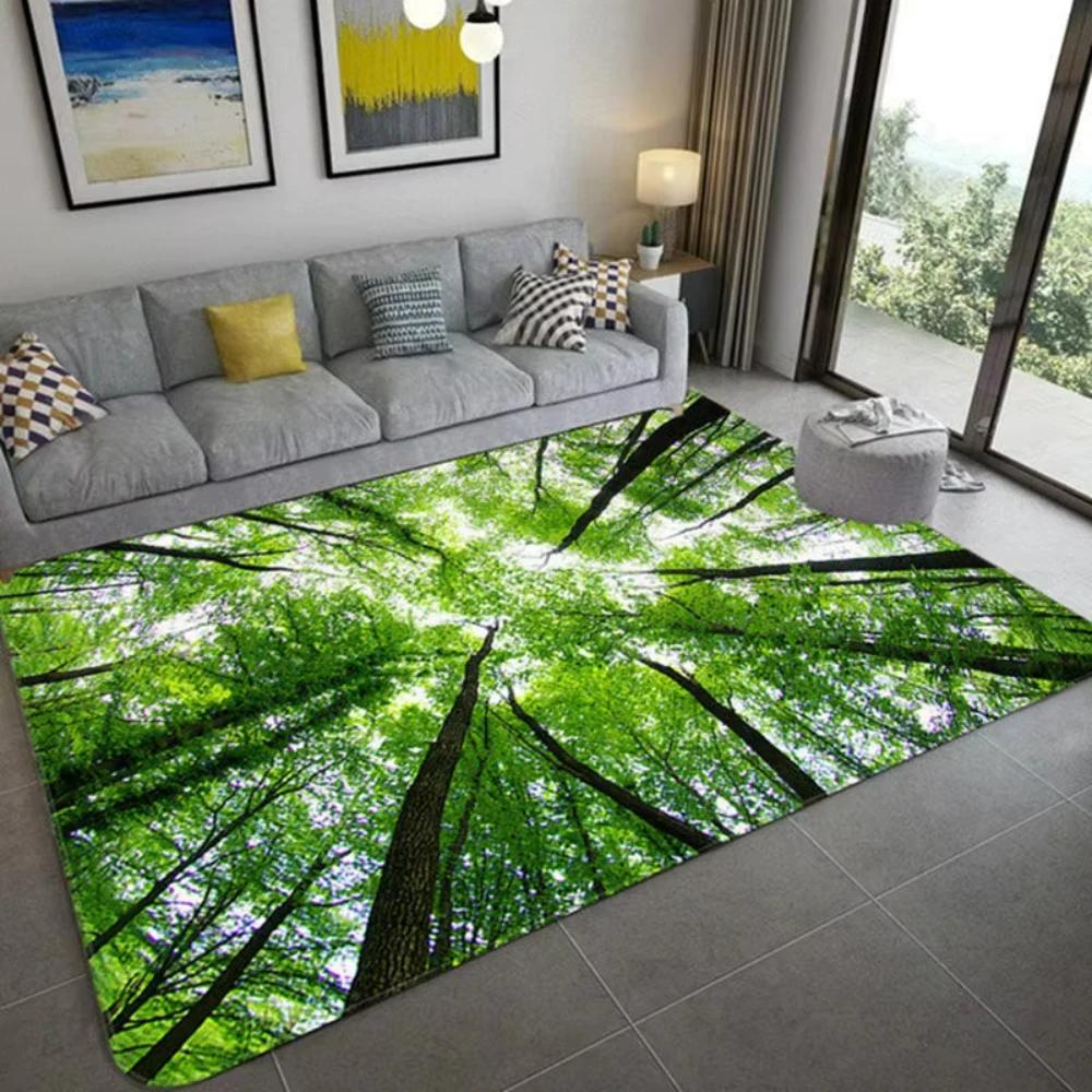 Nature Inspired 3D Scenery Carpet Soft Rug for Living Room Bedroom Kids Room NonSlip Floor Mat Eco Friendly Home Decor Gift Idea