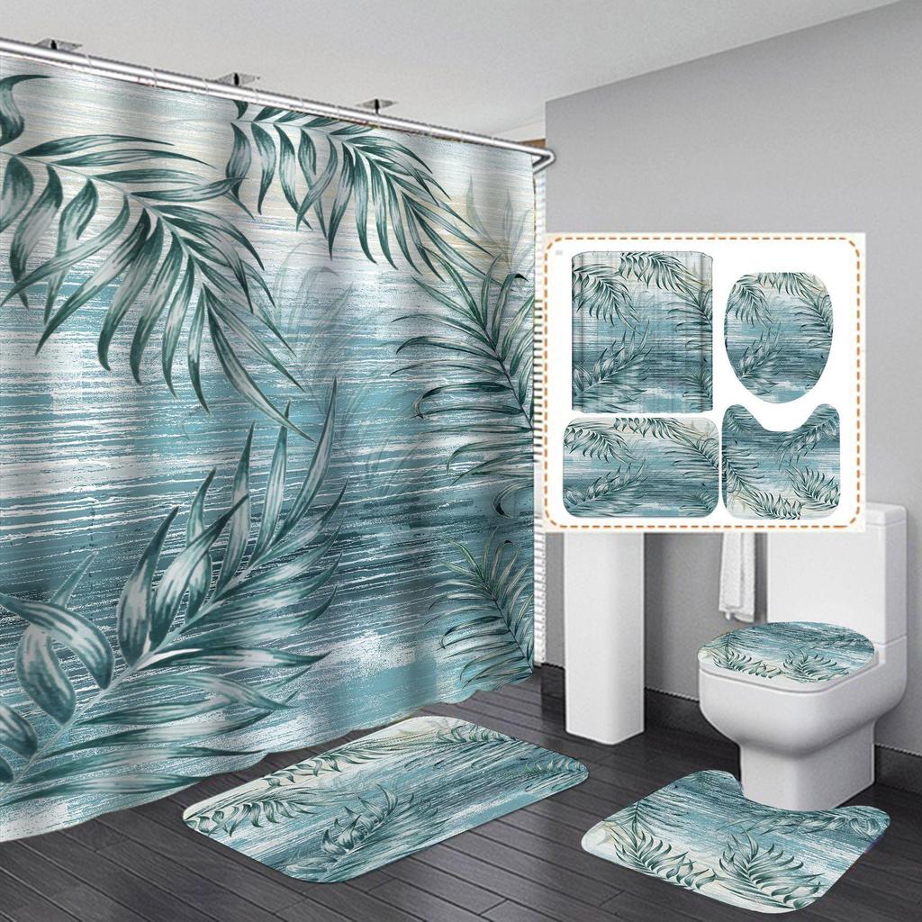 Xiyin Waterproof High Definition Shower Curtain Set - Four-Piece, No-Drill Partition for Bathroom or Hotel.