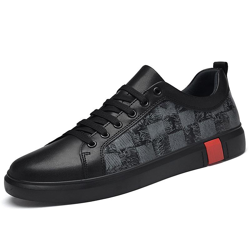 Men s Low-Top Plaid Canvas Shoes: Trendy Retro Flat Casual with Cowhide Surface for Spring. 38