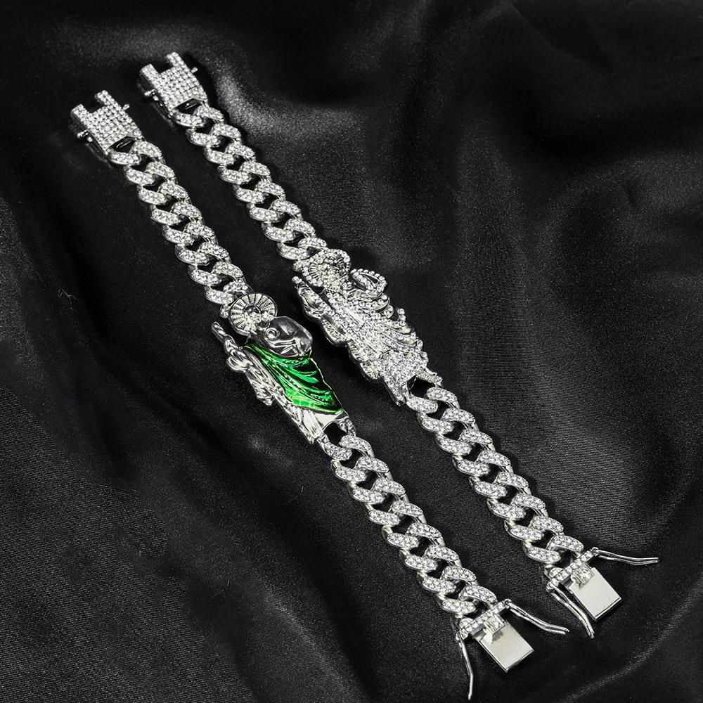 Hip Hop Hipster Diamond Bracelet Cuban Chain Full Diamond Chain Jewelry