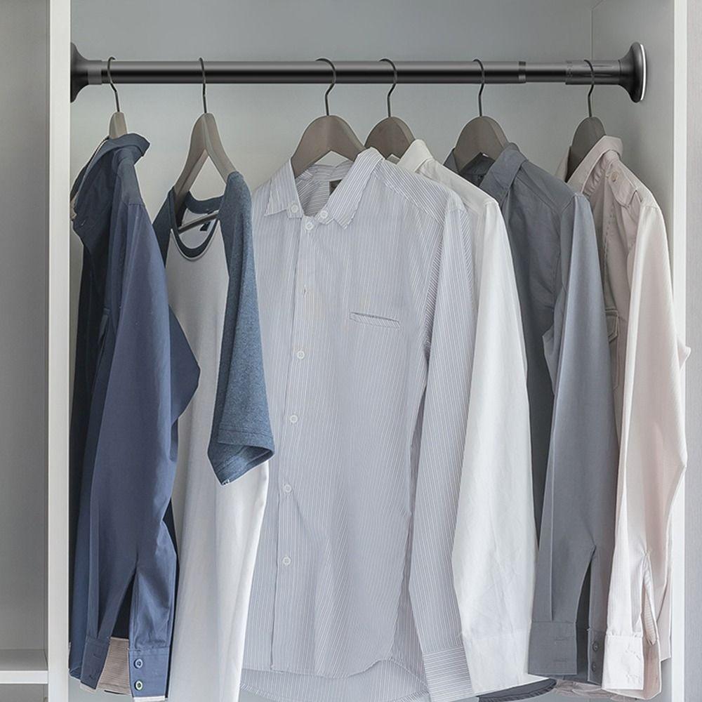 1Pcs No Punch Nail-free Telescoplc Clothing Rod  for Bedroom Curtain Wardrobe Closet