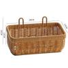 Wall Hanging Woven Storage Basket Set | Plastic Rattan Hanging Organizer with Hooks | 2 Sizes Kitchen Pantry Storage Basket for Home Decor