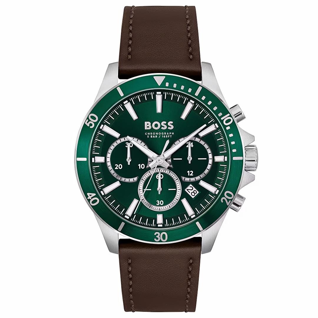 Hugo Boss Men's Green 1514098 Troper Watch Size 45
