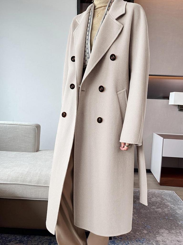 Women's Long Camel Double-Faced Coat: 30% Cashmere, 70% Wool - New Fall/Winter 2024