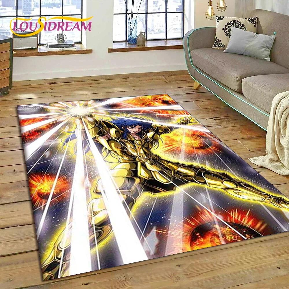 Cartoon Saint Seiya 3D Retro Anime Carpet Rug for Bedroom Living Room Home Sofa Decoration,Children Game Large Decor Floor Mat