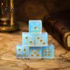 Dés décoratifs en pierre naturelle avec points dorés, Mini dés polyédriques en cristal thérapeutique artificiel, 6 faces sculptées pour fournitures de jeux de société sur table