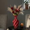 Nordic Flower Vase Room Decor Plastic Flower Vase 3D Abstract Twist Flower Bottle Aesthetic Floral Arrangement Display Vase