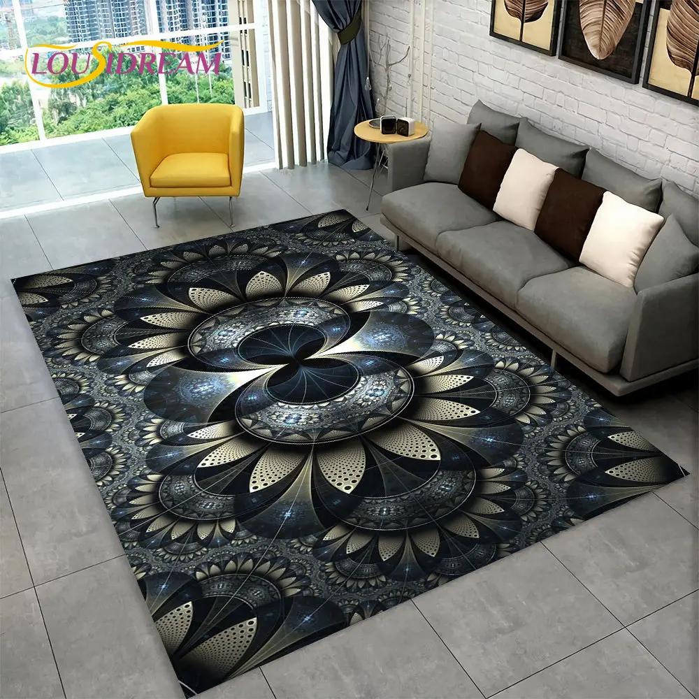 Bohemia Mandala Geometric Area Rug,Carpet Rug for Home Living Room Bedroom Sofa Doormat Kitchen Decor,Kid Non-slip Floor Mats