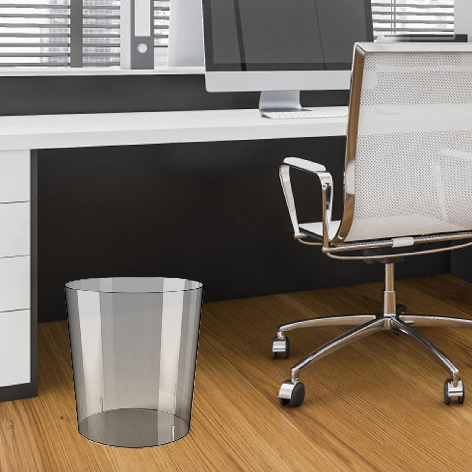 

Waste Paper Bin Rubbish Bin Clear Round Dustbin Trash Can for Dressing Table Office Bedroom Kids Room