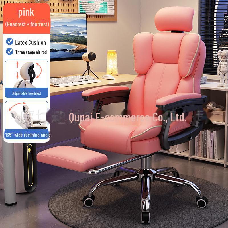 Ergonomic Gaming and Office Chair with Lumbar Support, Swivel Base, and Comfortable Backrest for Home or Dormitory Use.