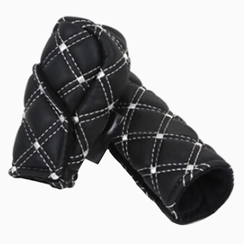 2Pcs/Set Faux Leather Hand Brake Shift Knob Cover Gear Case Car Interior Decor Shift Knob Shell Car Accessory
